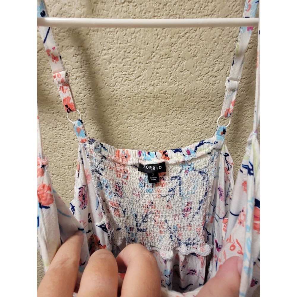 Torrid Asymmetrical Maxi Dress Floral Print Size 2 (2X) - Picture 3 of 4